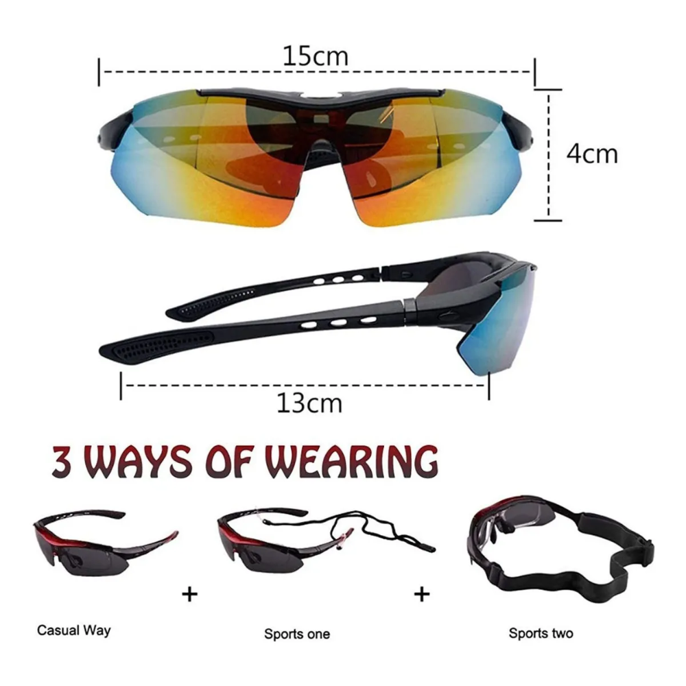 ¡🌟Lentes de Sol Deportivos Polarizados con 5 Lentes Intercambiables!🌟