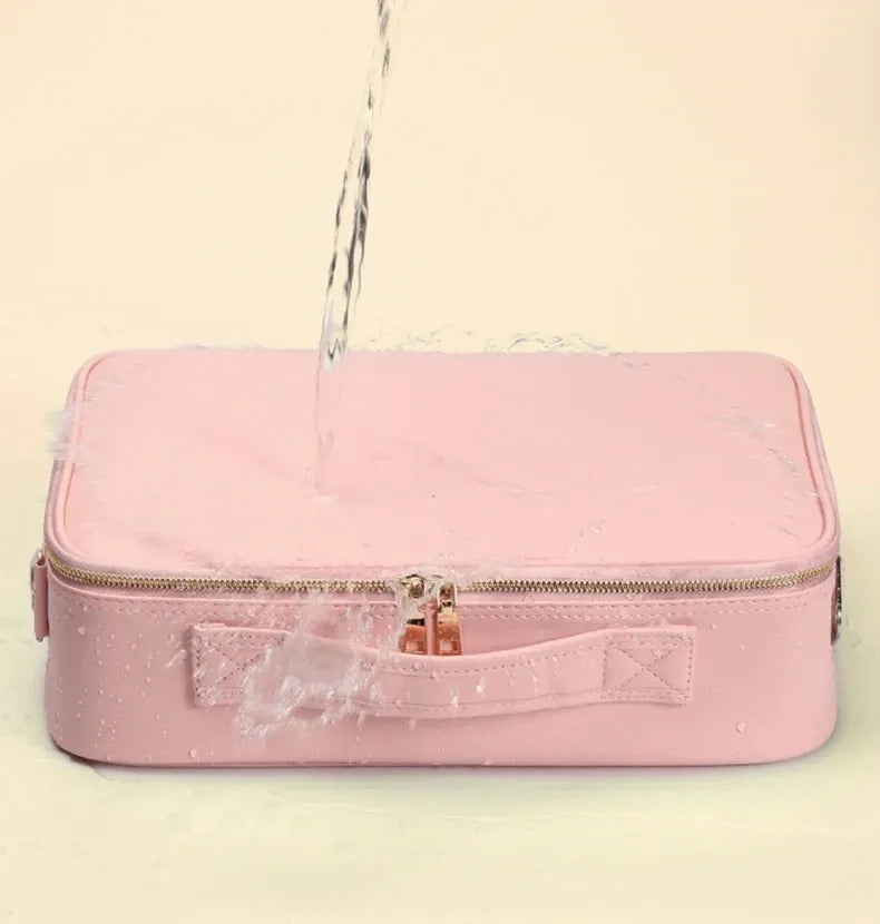 💄Maleta Organizadora de Maquillaje Grande – Rosa con Separadores Ajustables💄
